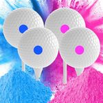 ARELUX Gender Reveal Golf Ball 2 Pack Set with Wooden Tee Gender Reveal Exploding Ball with Pink Blue Powder Kit Great Idea for Baby Boys Girls Gender Reveal Announcement Party Decoration Supplies