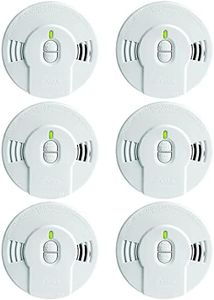 Kidde Smoke Detector, 10-Year Battery, LED Indicators, Replacement Alert, Test-Reset Button, 6 Pack, White