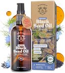 BIONOBLE Black Seed Oil Organic Cold Pressed - 100% Natural, Hexane-Free - Anti-Acne, Purifying - Organic Black Seed Oil for Face, Hair - Pure Cumin Cold Pressed - Glass Bottle, Pipette, Pump - 100ml