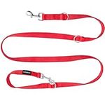 vitazoo dog leash in red, fixed and adjustable in 4 lengths - suitable for large and strong dogs - dog leash, double leash - total length 2m