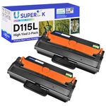 SuperInk 2 Pack Premium High Yield Toner Cartridge Replacement Compatible for Samsung MLT-D115L 115L MLT-D115S Work with Xpress SL-M2830DW SL-M2870FW SL-M2820DW M2880FW SL-M2620 M2670 Printers