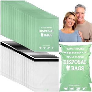 PerKoop 100 Pcs Adult Diaper Disposable Bags Disposable Diaper Sacks Unscented Disposable Diaper Bags diaper trash bags Odor Sealing for Diapers Food Waste Pet Waste Sanitary Product Disposal