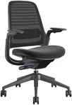 Steelcase Series 1 Office Chair - Ergonomic Work Chair with Wheels for Carpet - Helps Support Productivity - Weight-Activated Controls, Back & Arm Support - Easy Assembly - Licorice