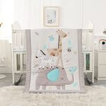 Wowelife Crib Bedding Set Gray, Premium 3-Piece Baby Bedding Set Elephant, Breathable and Soft for Boy and Girl