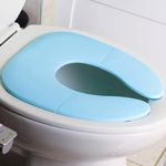 INOVERA Portable Folding Baby Toilet Seat - Kids Potty Training Seats for 0.5 to 5 years Child Toddler - Fits All Western Toilets - Non-Slip Suction Cups - Includes Free Travel Bag (Sky Blue)