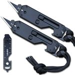 Lever Gear Edge XT - Mini Utility Knife Keychain Multitool w/ 10 Tools - Retractable Razor Blade Mini Box Cutter OTF Knife - Small EDC Pocket Knives For Men Gift