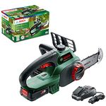 Bosch Home and Garden Cordless Chainsaw UniversalChain 18 (battery 2.5 Ah, charger, SDS system, blade length: 200 mm, 18 Volt System, in carton packaging)