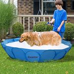 Alvantor Pet Swimming Pool Dog Bathing Tub Kiddie Pools Cat Puppy Shower Spa Foldable Portable Indoor Outdoor Pond Ball Pit 63" x12" Patent Pending