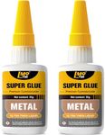 Metal Super Glue Liquid, Clear Instant Cyanoacrylate Adhesive for Metal Repair, All Purpose CA Glue for Shoe Ceramic Repair Plastic Leather Glass Wood Pottery Aquarium Porcelain Fletching Waterproof
