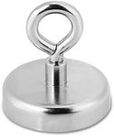 Neodymium Fishing Magnet 260 LBS Super Strong Pulling Force with Eyebolt for Retrieving in River and Magnetic Fishing, 2.36" Diameter and 0.6" Thickness