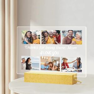 SENSING Regalo Personalizado Mama - Regalo Día de la Madre, Marco de Fotos Mamá, Base con Iluminación Opcional, Regalos Originales Cumpleaños Navidad