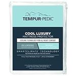 Tempur-Pedic Cool Fitted Mattress Protector - Cool and Comfortable Knit - Waterproof to Protect Against Spills and Stains - Machine Washable, Queen Sized, White