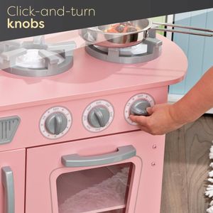 KidKraft Pink Vintage Toy Kitchen – Pretend Play Set for Kids