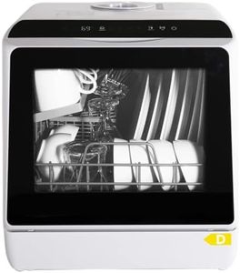 Fullwatt Mini Geschirrspüler für 3 Gedecke Freistehender Tischgeschirrspüler, 5L mit/ohne Wasseranschluss nutzbar Ragbarer mit 5+1 Programme Integriertem Touch Control für Camping Wohnung Büro