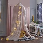 SKRORS Children Bed Canopy Round Dome, Cotton Mosquito Net, Nursery Decorations, Indoor Outdoor Play Reading Tent for Girls Kids