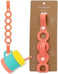 morepeas On-The-Go Tether - Stretchable Silicone Teether & Pacifier Clip - Baby Travel Essential - Stroller, Car Seat & Highchair Accessory