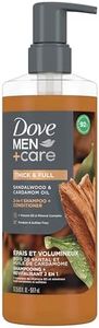 Dove Men+Care Thick & Full 2-in-1 Shampoo + Conditioner with plant-based cleansers & moisturizers Sandalwood & Cardamom Oil shampoo and conditioner for strong, healthy-looking hair, 517ml