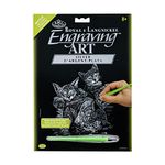 Silver Foil Engraving Art Kit 8"X10"-Cat & Kittens