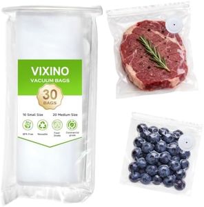 Vixino Vacuum Sealer Bags for Food, 30 Reusable BPA-Free vacuum seal bags for Meal Prep, Sous Vide, Freezer, Microwave, Works for Handheld Sealer and Machine Sealers with External Vacuum Systems