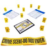 Kobe1 Crime Scene Barrier Tape,Do Not Enter (6mx1),Evidence Collection Bags (x2),Photo Evidence Markers, Frames(Cardstock:1 to 10),(7cm x 4cm Folded)