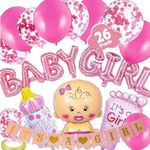 SIMIN 26 PCS Baby Shower Decorations-Baby Girl Baby Shower Decorations for Boy, Baby Shower Girl Decorations Set, Baby Girl Decorations,Indoor or Outdoor