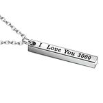 I Love You 3000 Necklace for Women Men Dad Mum Girlfriend Boyfriend Wife Husband Gifts Christmas Gifts Thanksgiving Gifts Birthday Gifts