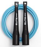 EliteSRS 10 Foot Outdoor Rated 5Mm Pvc, Boxer Jump Rope 3.0 with Smooth Action Polymer Handles and Ergonomic Slip-Resistant Dimpled Grips Blue