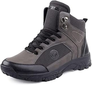 Bacca Bucci® HIKE 5-Eye Moto Inspired Light weighted Mountaineering Backpacking Trekking/Hiking Boots for Men for beginners- Olive, Size UK10
