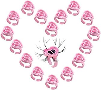 100PCS Colle Bagues pour Cils Extensions, Support de Colle de Cils Glue Anneaux Tatouage D'encre Anneaux Jetables