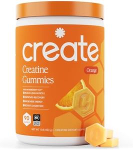 Create Creatine Monohydrate Gummies for Men & Women, Boost Focus, Strength, and Endurance, Anti-Melting Formula, Vegan, Gluten-Free, Non-GMO, 1.5g of Creatine per Gummy (Orange, 90 ct)