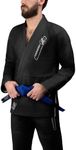 Hayabusa BJJ Gi - Essential Gold Weave Jiu Jitsu Gi for Men and Women, IBJJF Compliant - Black, A0