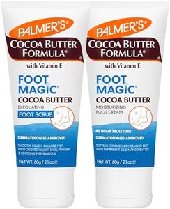 Palmer's Cocoa Butter Formula Foot Magic Bundle, Exfoliating Foot Scrub and Moisturizing Foot Cream for Dry, Cracked Heels (2 x 2.1 oz Tubes)