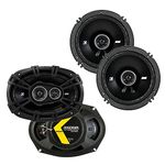 KICKER 43DSC69304 D Series 6x9 Inch 360 Watt 3 Way Dual Speakers with 43DSC6504 6.5 Inch 240 Watt 2 Way 4 Ohm Car Audio Coaxial Speakers