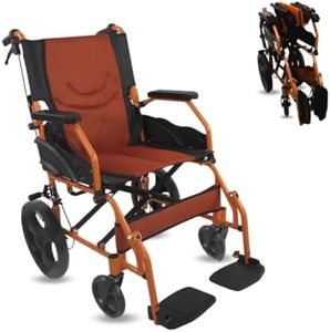 Mobiclinic®, Silla de ruedas, Plegable, Ligera, Asiento 46 cm, Dos sistemas de freno, Respaldo plegable, Aluminio, Reposapiés abatibles, Modelo Pirámide, Ruedas pequeñas, Reposabrazos fijos