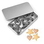 30Pcs Cookie Cutters Shape Set,Polymer Clay Cutters for Baking,Mini Biscuit Polymer Biscuit Cutters Stainless Steel with Iron Box for DIY Biscuit Pastry Fondant Sandwich Cake Decorating