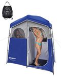 KingCamp Outdoor Privacy Double Shower Tents Dressing Room Portable Shelter Picnic Fishing Bathroom Rain Shelter with Window for Hiking and Beach