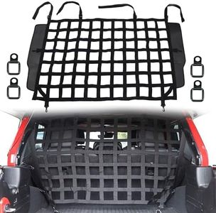 G Dog Barrier Rear Cargo Net Compatible with Jeep Wrangler Accessories JK JL Unlimited Sahara 4-Door 2007-2025, Safety Mesh Pet Divider for Medium, Large Pets, Easy to Install