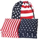 Nattork Premium Cornhole Bags All Weather Cornhole Bean Bags Set of 8 for Tossing Game - Regulation Bean Bags for Corn Hole Outdoor Game - Star & Stripes (Includes Tote Bag)