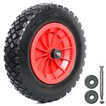 Woodside 14” Solid Tyre, Replacement Wheel for Wheelbarrows, Trolleys, Carts etc, Puncture Proof