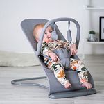 Red Kite Baya Bouncer - Ergonomic Self-Bouncing Adjustable Baby Bouncer with Toy Bar (Dove Grey)