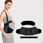 Qchomee Maternity Belt Pregnancy Support Belly Waist Belt Adjustable Lower Girdle Back Band Shoulder Strap for Pregnancy Belly Lifting Support to Relieve Back/Hip/Pelvic Floor Pain Postpartum Band