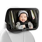 Leo and Ella Baby Car Mirror Safety First, Certified Crash Tested for Rear Facing Baby Car Seat Shatterproof Mirror with Adjustable Safety Mount Crystal Clear View of Newborn, Tesla