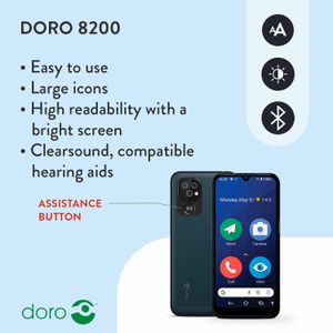 Doro 8200 4G Unlocked Smartphone – Android Mobile, Large Display