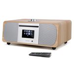 LEMEGA M5P DAB Radio with CD Player,WIFI Internet Radio,DAB+ FM Digital Radio,Bluetooth Speaker,Spotify Connect,35W Hi-Fi Stereo Music System,USB player,Dual Alarms Clock with Remote Control,Light Oak