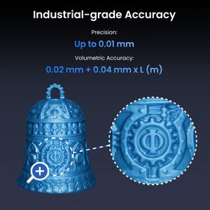Revopoint MetroY 3D Scanner – 0.01mm Precision, Blue Laser Handheld for Industrial 3D Modeling & Measurement