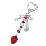 AGEN KGEN Aesthetic Y2K keychains Cute Butterfly Star Strawberry Bear Guitar Keychains Charms for Women Bag Purse Gifts, Red Strawberry, Medium