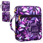 Bible Cover for Women, Bible Holder, Bible Cover Carrier Carrying Organizer Bag, God is Within Her She Will Not Fall, Zipper and Pockets for Standard Size Bible, Gift for Women Girl Kid (Pink1)