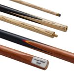 PowerGlide One 2-Piece Snooker Cue Stick | Aero | Ash Wood Shaft with Rosewood Butt and Coloured Veneers | Brass joint | Full Size 57" | 9.5 mm Tip