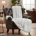 Chanasya Premium Soft Cloud Faux Fur Throw Blanket - Plush, Soft Sherpa & Minky Blanket - 50" x 65” - Egret