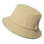 Comhats Large Bucket Hats for Men Womens Waterproof Rain Hat for Walking Golf Ladies UPF 50+ Sun Hat Packable Windproof Chin Strap Adjustable Khaki L